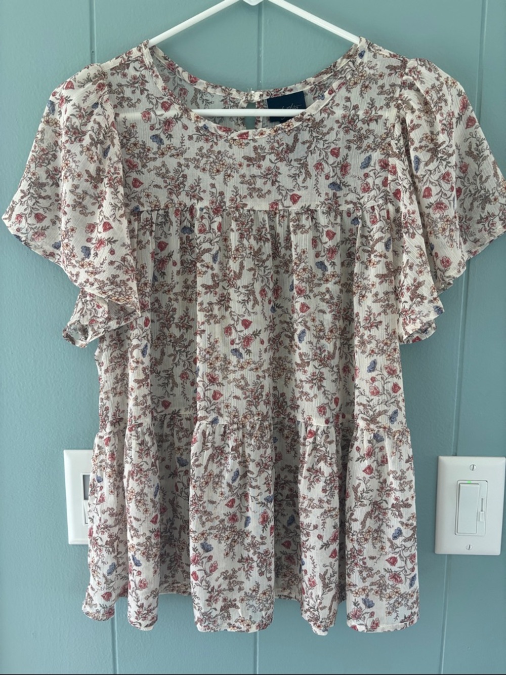 Daytrip Floral Chiffon Tiered Top